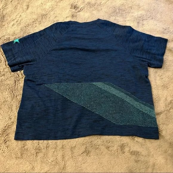 New LNDR Comet Poseidon Marl boxy oversized metallic panel cropped t-shirt top - Picture 10 of 14